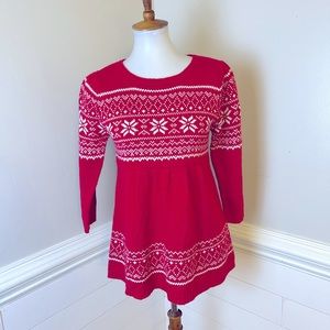 Love by Design Red and White Knit Holiday Sweater L jr. FREE SHIP